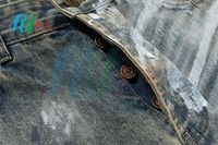 Personnalisé bleu foncé peint à la main Graffiti Baggy Jeans homme ample jambe large mode décontracté Denim coupe droite Jeans hommes