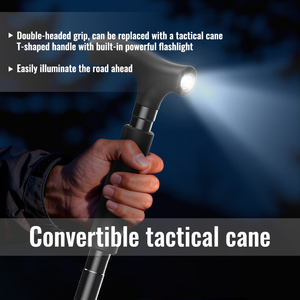 Cane Folding Survival Gear Aluminum Tactical Hiking <strong>Walking</strong> <strong>Sticks</strong> for Hiking Multi-functional Illuminated Trekking Poles - Product Image 4