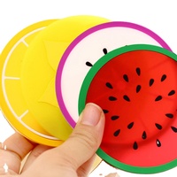Tapis de tasse en caoutchouc PVC en forme de fruits, antidérapant, isolant, pour boissons chaudes, rivet, 1 pièce