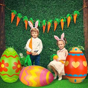 Huevo de Pascua Inflable Gigante de PVC de 40 cm, Plegable, Portátil, Ligero, Decoración Deportiva y de Entretenimiento - Product Image 6