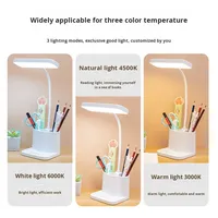 Lampe de table portable rechargeable en gros pour étudiants, lampe de lecture LED de bureau avec chargement USB