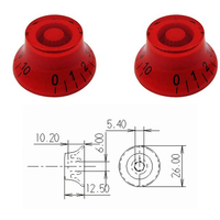 Boutons de vitesse en plastique rouge pour guitare basse, boutons de guitare électrique pour guitare électrique LP SG, pièces de guitare électrique en gros