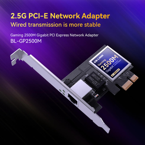 อะแดปเตอร์เครือข่าย2.5Gbps PCIE Gigabit การ์ดอีเธอร์เน็ตแบบมีสาย2500เมตร Wake <span class=keywords><strong>ON</strong></span> <span class=keywords><strong>LAN</strong></span> ติดตั้งง่ายสำหรับการเล่นเกมการถ่ายโอนไฟล์ NAS - Product Image 5