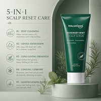 HALORINNA Rosemary Mint Scalp Scrub 100g Pembersih Kulit Kepala yang Menyeimbangkan Minyak dan Anti Gatal untuk Perawatan Rambut Harian di Rumah dan Salon OEM