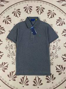 RL Ralph brodé respirant lavable <span class=keywords><strong>en</strong></span> machine T-shirt hommes revers manches courtes haute qualité commerce transfrontalier classique solide - Product Image 2