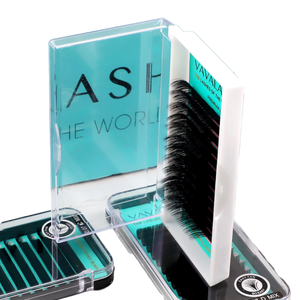 Vente en gros de cils <span class=keywords><strong>Vavalash</strong></span> noirs mats faits à la main, cils longs et moelleux naturels, logo personnalisé, extension de cils - Product Image 1