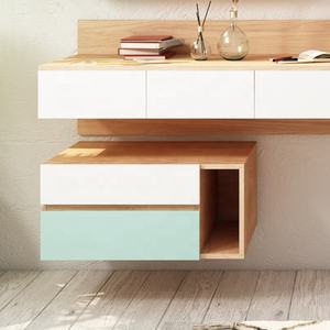 <span class=keywords><strong>Bureau</strong></span> d'ordinateur <span class=keywords><strong>mural</strong></span> en bois, <span class=keywords><strong>rangement</strong></span>, Style nordique, meubles de salle d'étude - Product Image 3