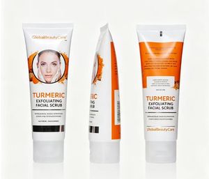 Custom Printed White Plastic Squeeze Tube with Flip <b>Cap</b> for Facial <b>Scrub</b> & Cleanser - Product Image 1