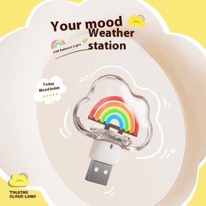 Phim hoạt hình mini <span class=keywords><strong>Lightning</strong></span> Led nightlight xách tay ABS Home Plug-in với bảo vệ mắt mềm mại ấm áp ánh sáng trắng thiết kế hiện đại - Product Image 3