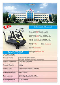 Tapis roulant mécanique plat <span class=keywords><strong>cardio</strong></span> avec écran LED, cadre en acier, plage de vitesse de 0 à 20 km/h - Product Image 3