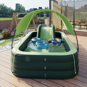 2.1M 2.6M 3.05M Oversized Thickened Family Inflatable Swimming Pool with Sun Shade