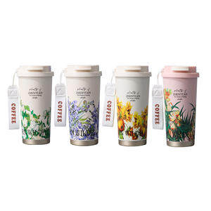 Taza de café aislada Zhenyuan de 500 ml, de acero inoxidable, con doble tapa, portátil, para viajes, para uso en exteriores, ideal para regalo. - Product Image 1