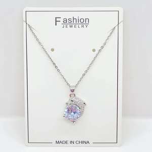 Haute qualité Mode En Acier Inoxydable Nouvelle Conception Zircon Dauphin Lumière Collier De Luxe pour les Femmes - Product Image 3