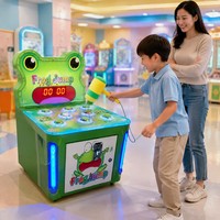 Machine de jeu d'arcade à monnayeur sur le thème des grenouilles, avec marteau et lumières RGB, pour enfants, pour aires de jeux intérieures et centres de jeux, vente en gros, version anglaise mini