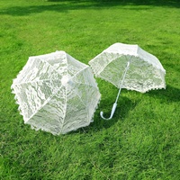 Parapluie en dentelle blanche pour enfants, filles, mariage, danse, accessoires de photographie, design pastoral, parapluie métallique populaire pour mariage