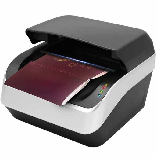 USB Hands-Free Desktop OCR Document Scanner for Passports & ID Cards with MRZ Anti-Counterfeit & Cross-Verification Features
