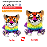 Peluche personnalisée, tigre assis en peluche douce, jouets en peluche, animaux en peluche