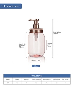 Botella de plástico para loción ransparente de 450mL, hecha con material PT T y tapa galvanizada y bomba para el amor de la niña - Product Image 6