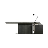 Vente directe d'usine, mobilier de bureau moderne de luxe noir, bureau de direction, table de patron pour bureau, bureau en forme de L, bureau debout