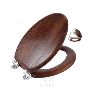 Asiento de Inodoro de Madera Maciza Antideslizante Eco Go Modern con Acabado de Alto Brillo de Buena Calidad - Product Image 1