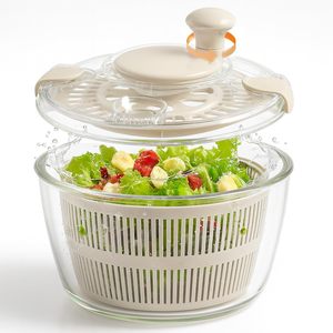 Utensilios para Ensaladas de Plástico, Aptos para Lavavajillas, Capacidad de 4.5L, Mezclador y Centrifugador de Frutas y Verduras para Cocina - Product Image 1