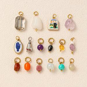 Новые DIY-шармы из нержавеющей стали 2025 года: модные ювелирные изделия на заказ, бусины-подвески с камнями по месяцу рождения, покрытие PVD 18К золотом для изготовления украшений - Product Image 1