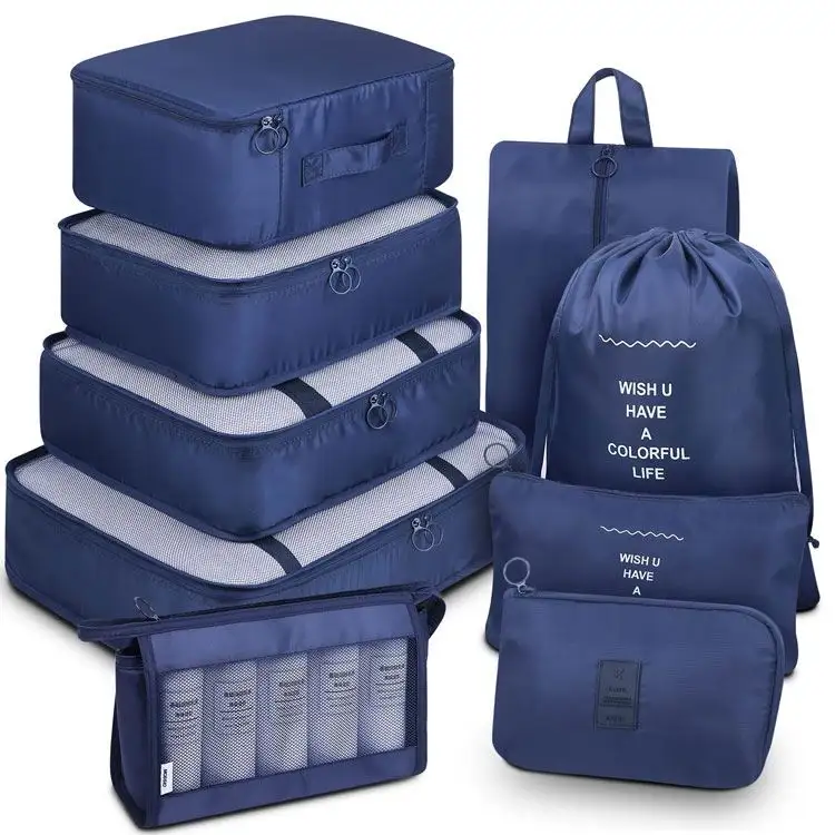 Packwürfel Reisegepäckverpackung Organisatoren 9-teiliges Designer-Damen-Reisetaschen-Set für Damen