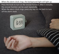 MEJOR estilo simple forma cúbica LED luz trasera reloj despertador de mesa digital