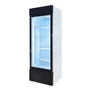 超市啤酒冷却器制冷设备空气冷却器玻璃门底部安装立式冰箱