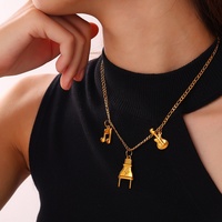 Pendentif en acier inoxydable Hip-Hop tendance, en forme de grenade, pistolet, instrument, caméra, tuba, violon, stéthoscope, accessoires de pistolet