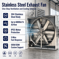 Ventilateur d'extraction industriel en acier inoxydable 304 à moteur entièrement en cuivre, mural, axial, avec volet automatique, directement de l'usine