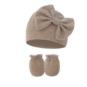 <span class=keywords><strong>Gorro</strong></span> de bebé de 0 a 6 años, conjunto de punto de algodón para recién <span class=keywords><strong>nacido</strong></span> con <span class=keywords><strong>gorro</strong></span>, mitones, lazo liso, conjunto de gorros para niños pequeños - Product Image 6