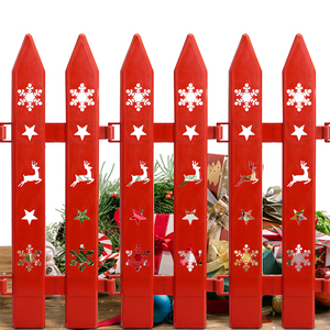 Décoration <span class=keywords><strong>de</strong></span> Noël moderne : Flocon <span class=keywords><strong>de</strong></span> neige en plastique PP, clôture détachable, DIY, imperméable, durable, rouge/blanc/marron pour cour - Product Image 4