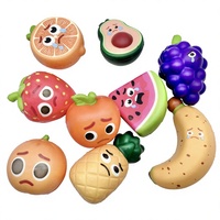 Jouet anti-stress créatif en PU à rebond lent, en forme de fruit de dessin animé, à presser et décompresser, vente en gros directe d'usine