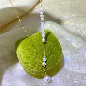 Nouveau collier en or 18 carats de la série Emperor, pendentif d'amour polyvalent, perle ronde de 10-11 mm, parfait pour les trajets quotidiens, cadeau idéal - Product Image 2