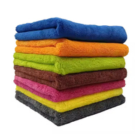 Serviette de nettoyage en microfibre corail ultra-douce et absorbante, sans bords, 40x40cm, 550GSM, pour le detailing automobile