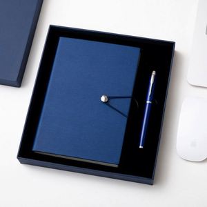 Custom Logo Luxury PU Leather Stationery Notebooks A5 Business Black <b>Journal</b> Office <b>Planner</b> Gift Set Packaging With USB Drive - Product Image 6