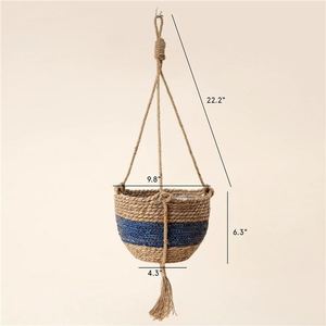 <span class=keywords><strong>Tutto</strong></span> <span class=keywords><strong>per</strong></span> la vite da giardinaggio intrecciata cesto appeso a mano con pianta inclusa vaso di fiori cestini organizzatore in vimini - Product Image 6