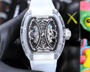 นาฬิกาข้อมือทรงกระบอกอัตโนมัติกันน้ำคุณภาพสูงขายส่ง พร้อมหน้าปัดคริสตัลแซฟไฟร์และคาร์บอนไฟเบอร์ - Product Image 1