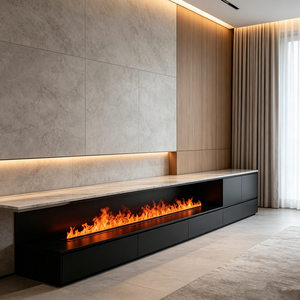 <span class=keywords><strong>Chimenea</strong></span> de Vapor de Agua Decorativa, <span class=keywords><strong>Chimenea</strong></span> Lineal Integrada con Control Inteligente para Diseño de Interiores, Recepción de Hotel, Salón - Product Image 4