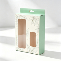 Boîte à brosse à cheveux en carton pliable recyclable, conçue sur mesure, avec laminage mat et fenêtre en PVC
