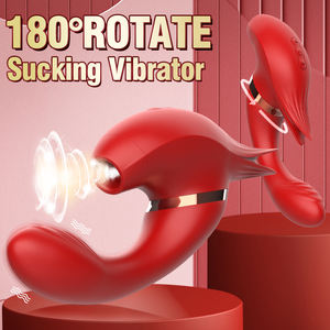 Dubbele vibrator voor vrouwen, 180° rotatie, clitoris, vagina, anaal, zuigende vibrator. - Product Image 4