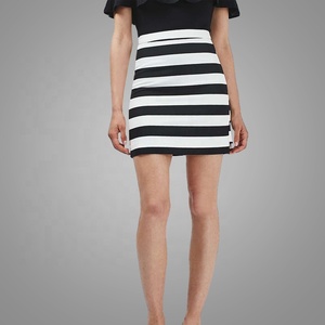New Fashion Clothing Women Corporate <strong>Skirt</strong> Designs <strong>Black</strong> and White Stripe Tight Short Dress Sexy <strong>Girls</strong> Mini <strong>Skirt</strong> - Product Image 3