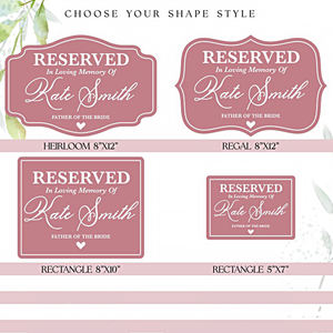 Nome personalizzato ruolo matrimonio sedia commemorativa segno di amorevole memoria targa posto riservato per i propri cari biglietto di auguri personalizzato - Product Image 6