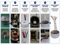 Transformateur toroïdal 230V vers 24V 100VA monophasé à enroulement en cuivre pour alimentation électrique