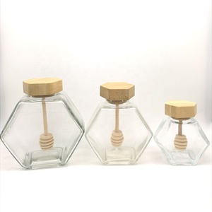 Barattoli di Vetro per Miele da 100ml, Mini Contenitori Esagonali con Coperchio in Legno di Bambù - Product Image 5