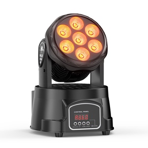 U`King 7*10W RGBW Éclairage de Scène DJ à Effets Lumineux LED, Têtes Mobiles, Solution Complète, Projecteurs Beam à Tête Mobile - Product Image 1
