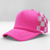 Gorras de Béisbol de Espuma a Cuadros con Logotipo Personalizado, de Alta Calidad, Transpirables, Unisex, de 5 Paneles, con Malla, Estilo Trucker