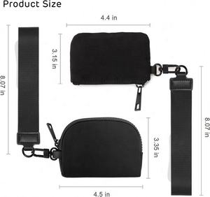 Fábrica al por mayor limón monedero personalizado Mini Zip alrededor de llavero doble bolsa portátil doble bolsa cartera con logotipo - Product Image 4