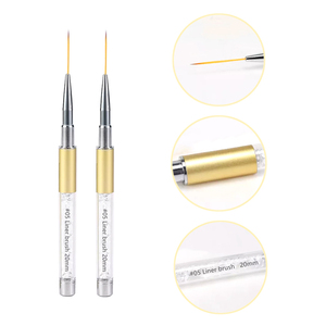 Pinceau à ongles avec manche en métal doré, logo personnalisé, pour le dessin au gel, les lignes fines, utilisation en salon de manucure - Product Image 4